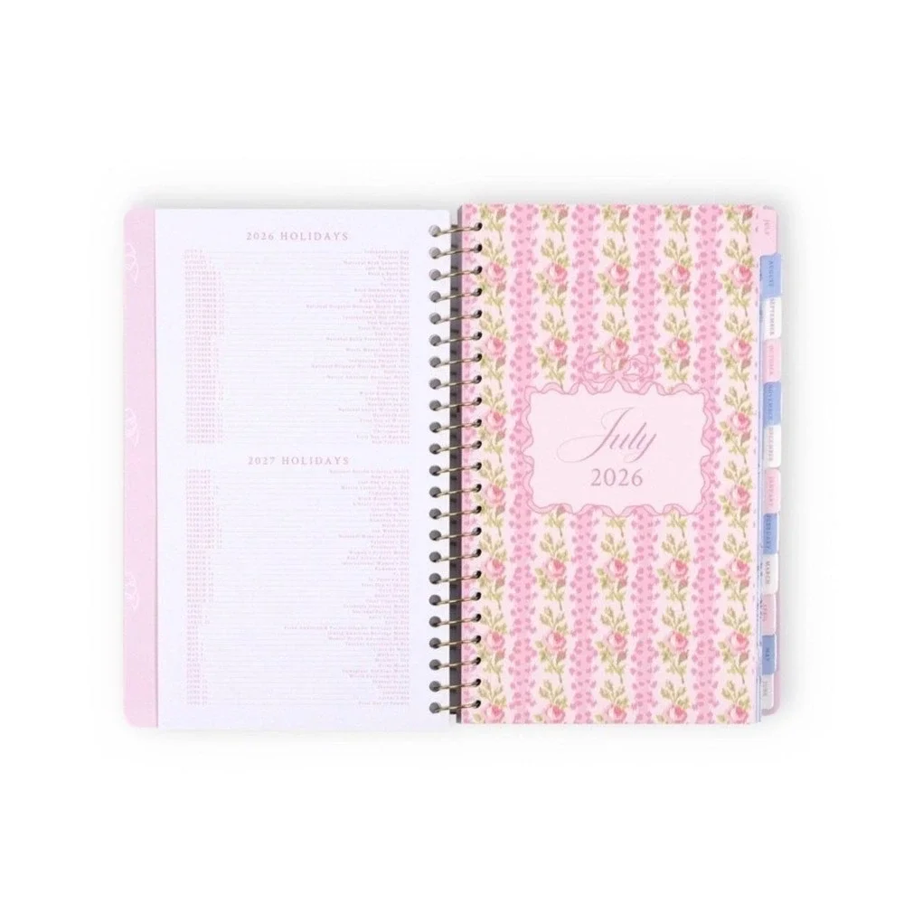 Love Shack Fancy Planner 2026 2027 Academic Student Blue Floral Rosettes New LSF